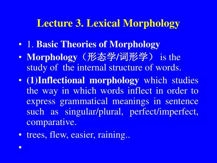 lecture 3 lexical morphology