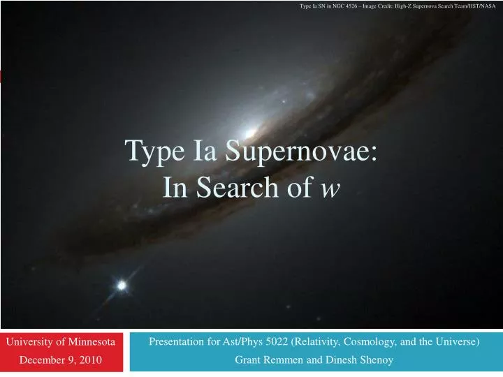 type ia supernovae in search of w
