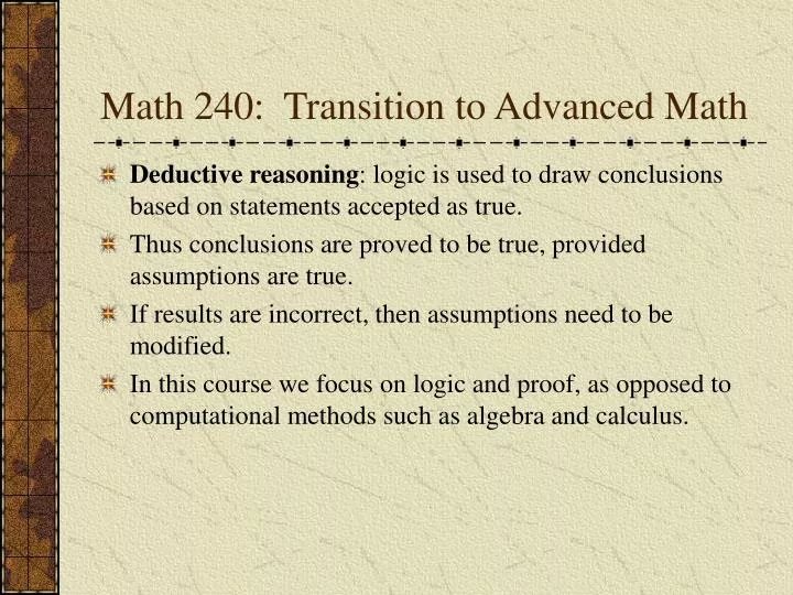 math 240 transition to advanced math