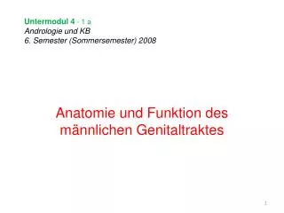 untermodul 4 1 a andrologie und kb 6 semester sommersemester 2008