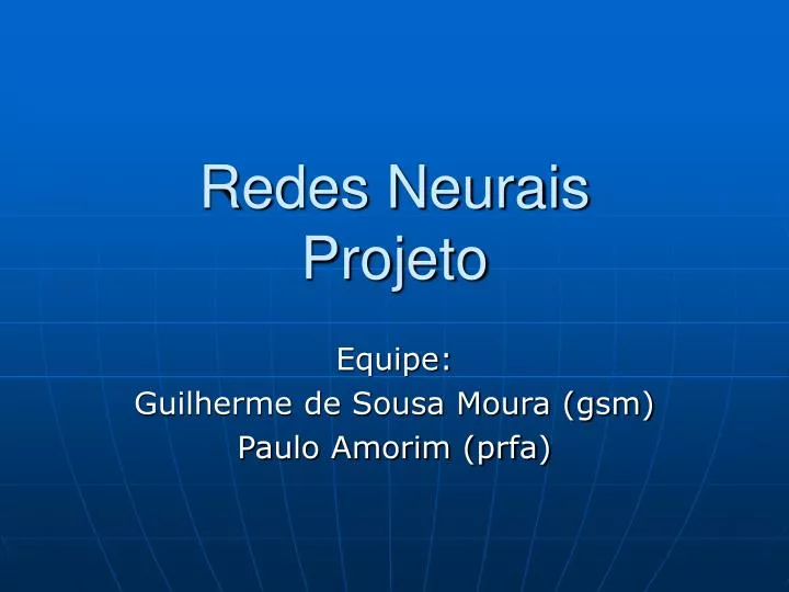 redes neurais projeto