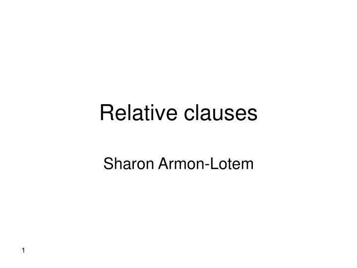 relative clauses