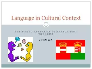 Language in Cultural Context