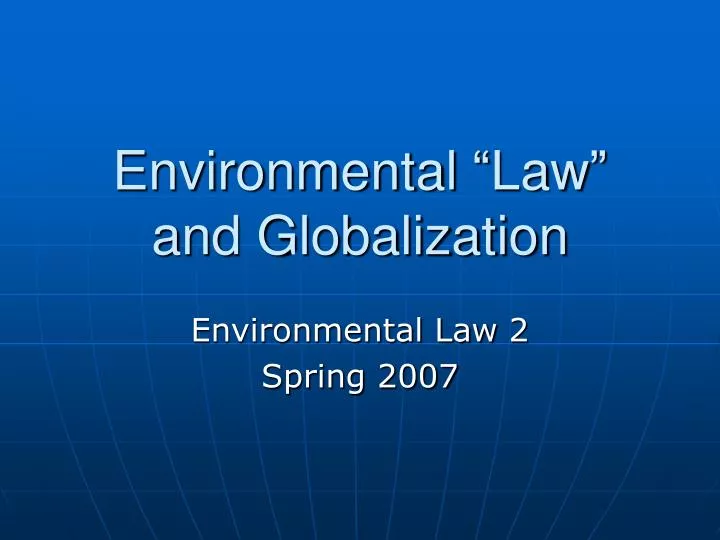 environmental law and globalization