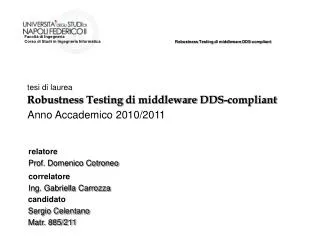 robustness testing di middleware dds compliant