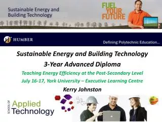 Sustainable Energy and Building Technology 3-Year Advanced Diploma