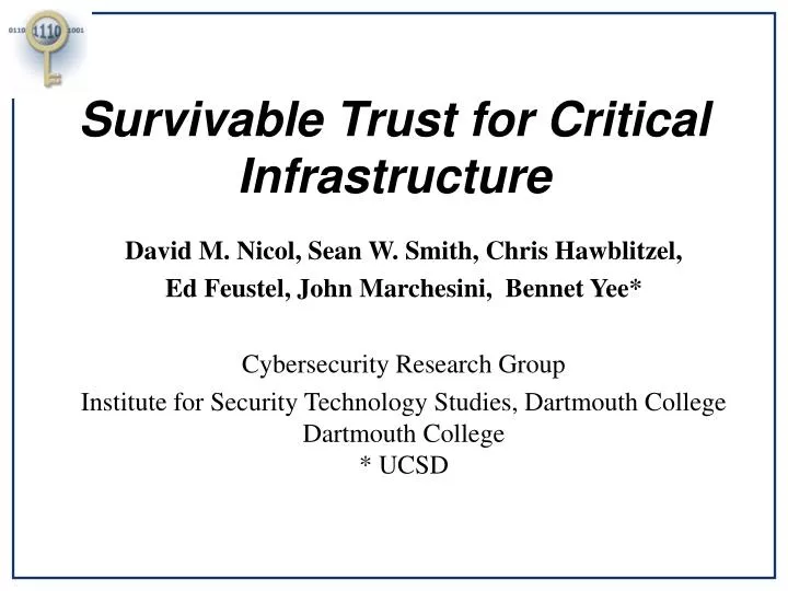 survivable trust for critical infrastructure