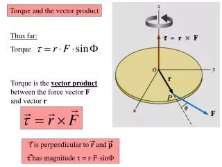 Torque and the vector product
