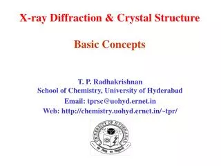 X-ray Diffraction &amp; Crystal Structure Basic Concepts