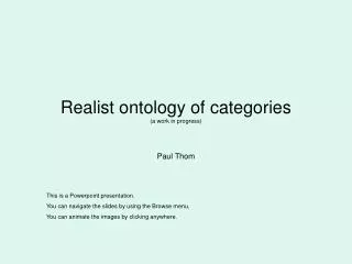 Realist ontology of categories (a work in progress)