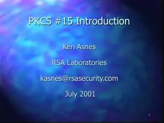 PKCS #15 Introduction