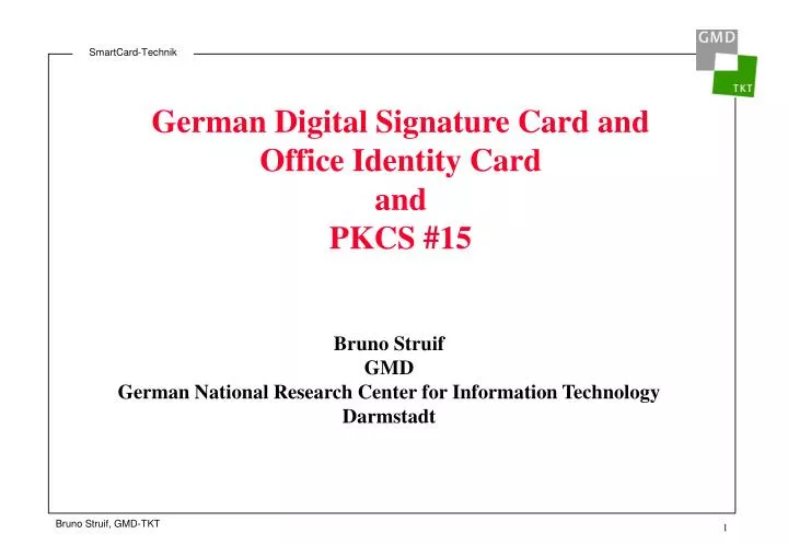 german digital signature card and office identity card and pkcs 15