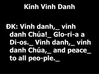 kinh vinh danh