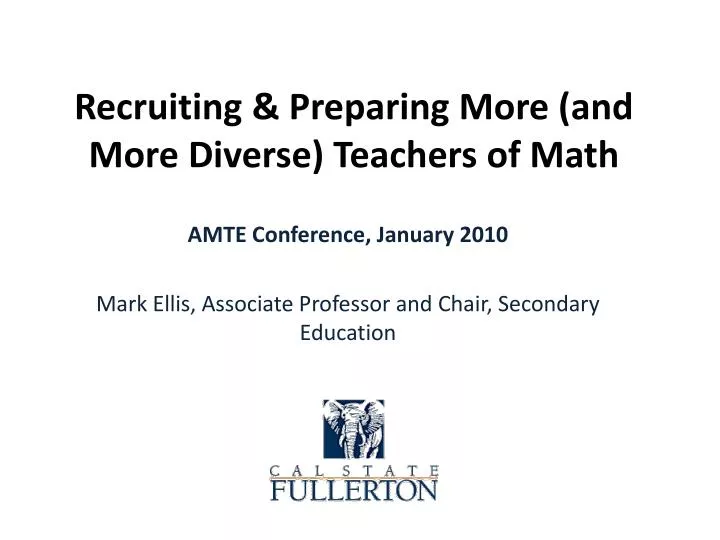 recruiting preparing more and more diverse teachers of math