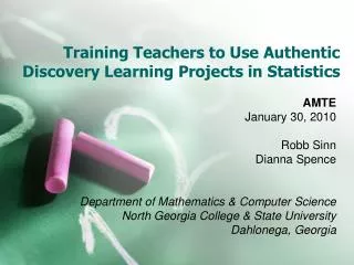 Training Teachers to Use Authentic Discovery Learning Projects in Statistics