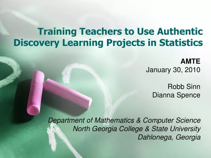 training teachers to use authentic discovery learning projects in statistics