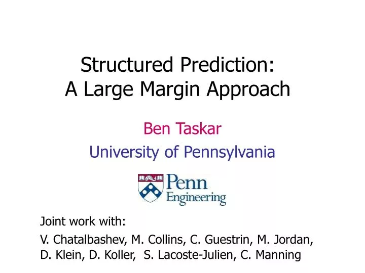 structured prediction a large margin approach