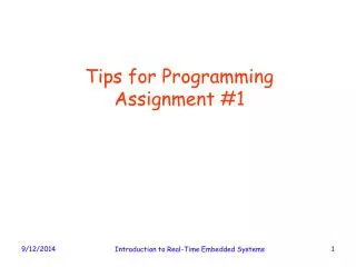 Tips for Programming Assignment #1