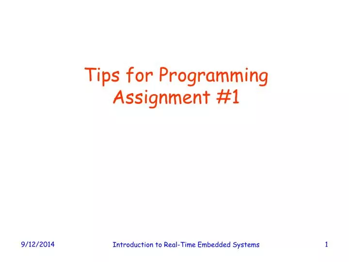 tips for programming assignment 1