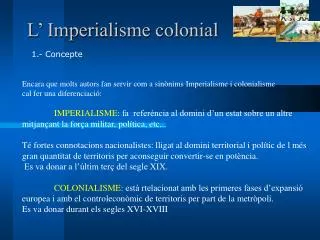 l imperialisme colonial