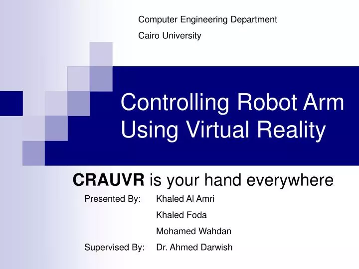 controlling robot arm using virtual reality