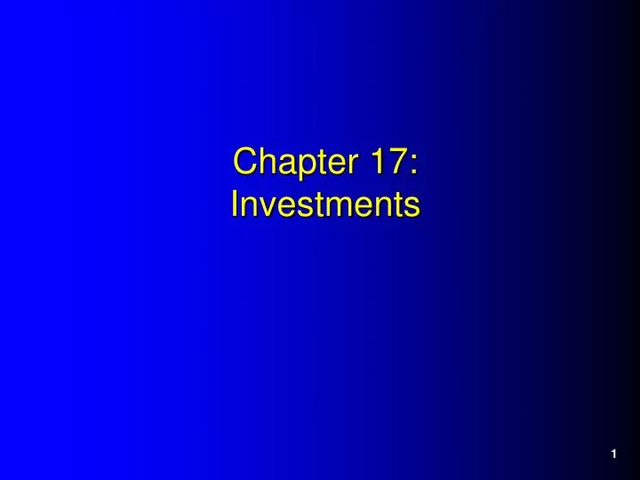 chapter 17 investments