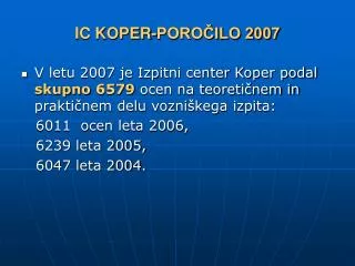 ic koper poro ilo 2007