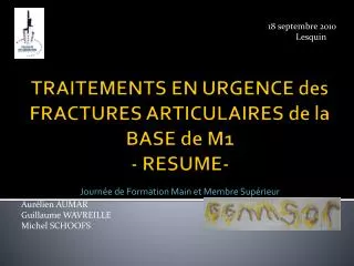 journ e de formation main et membre sup rieur
