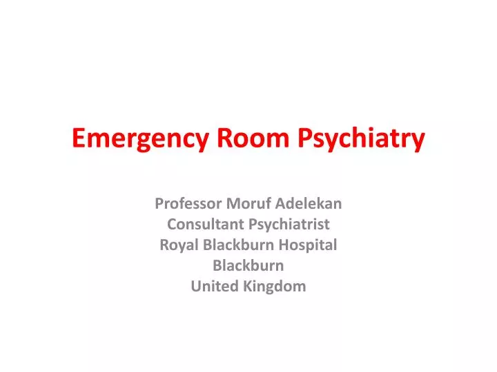 emergency room psychiatry