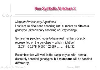 Non-Symbolic AI lecture 3