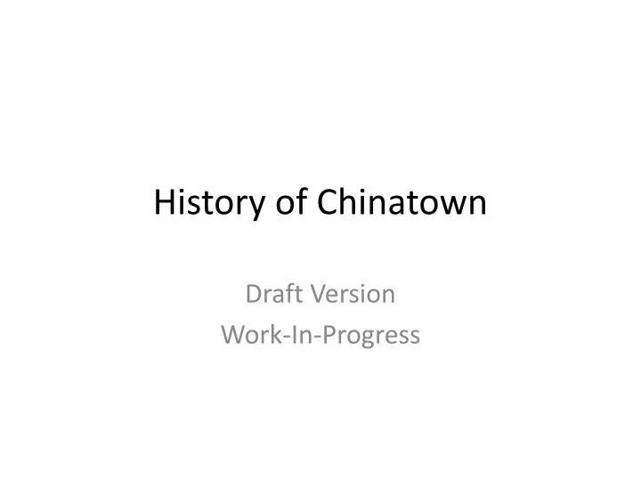 history of chinatown