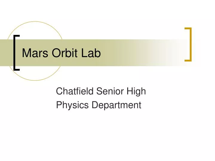 mars orbit lab