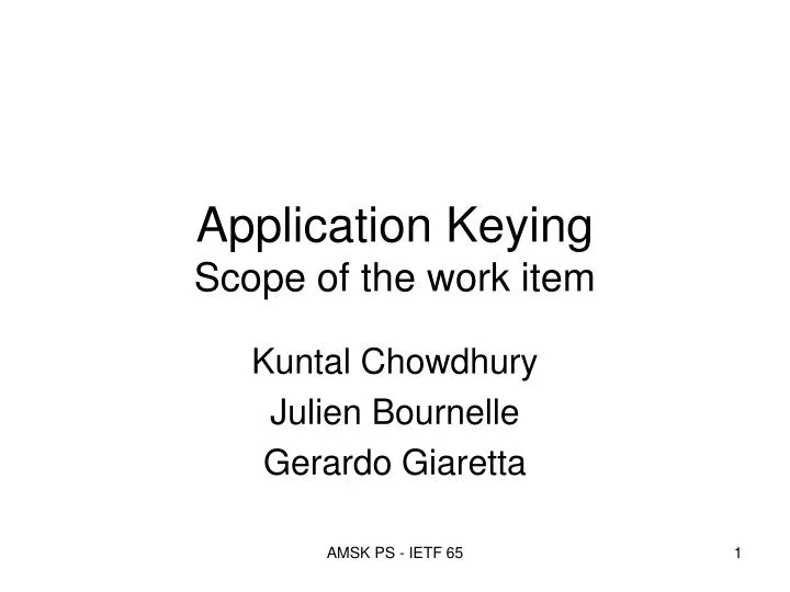 application keying scope of the work item