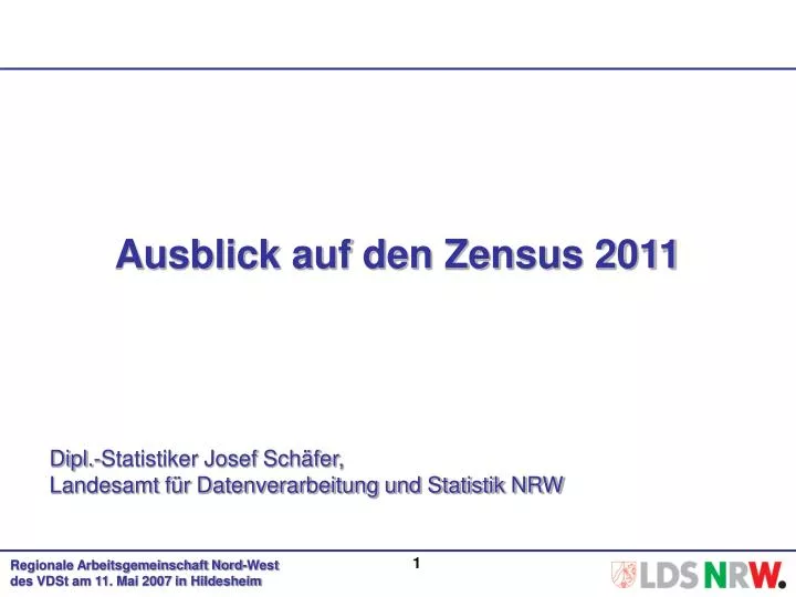 ausblick auf den zensus 2011