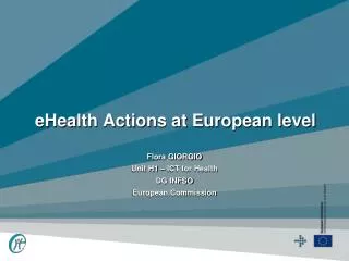 eHealth Actions at European level