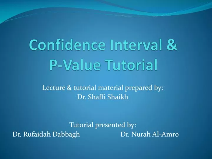 confidence interval p value tutorial
