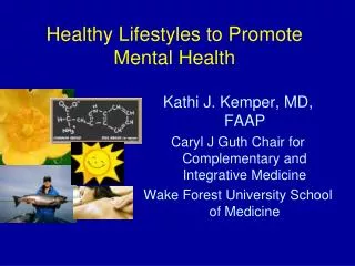 Healthy Lifestyles to Promote Mental Health