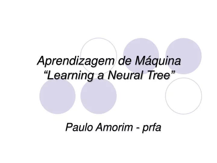 aprendizagem de m quina learning a neural tree