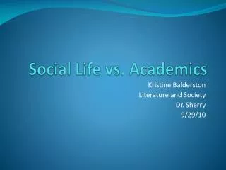 Social Life vs. Academics