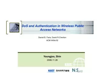 DoS and Authentication in Wireless Public Access Networks