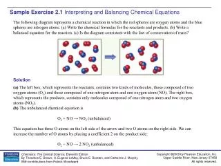 Sample Exercise 2.1 Interpreting and Balancing Chemical Equations