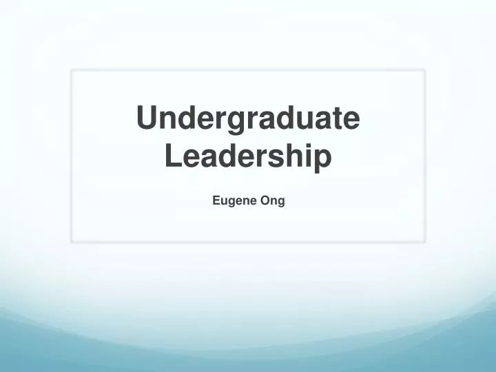 undergraduate leadership