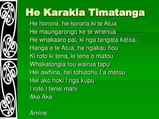 he karakia timatanga