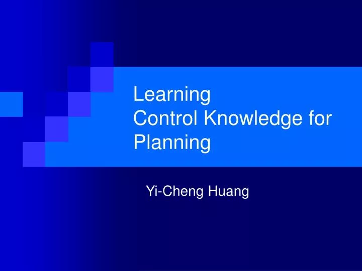 learning control knowledge for planning