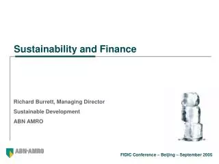 Sustainability and Finance