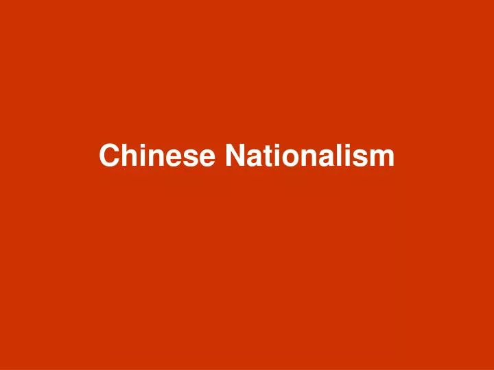 chinese nationalism