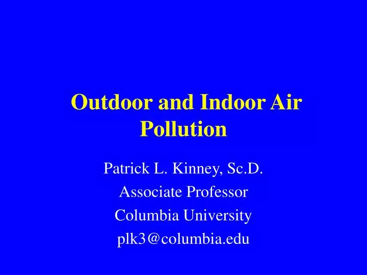 outdoor and indoor air pollution