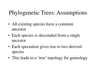 Phylogenetic Trees: Assumptions