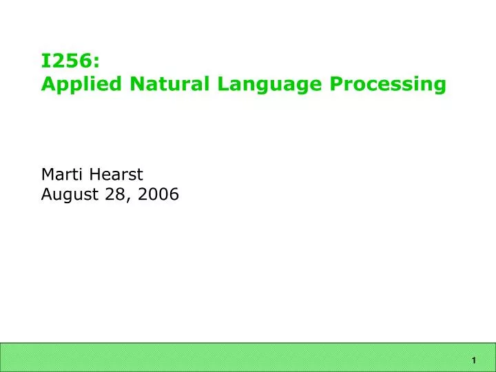 i256 applied natural language processing