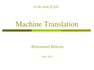 machine translation